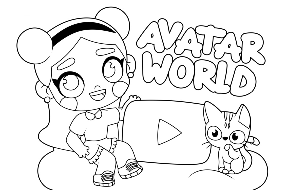 Aventura Criativa no Avatar World para imprimir e colorir
