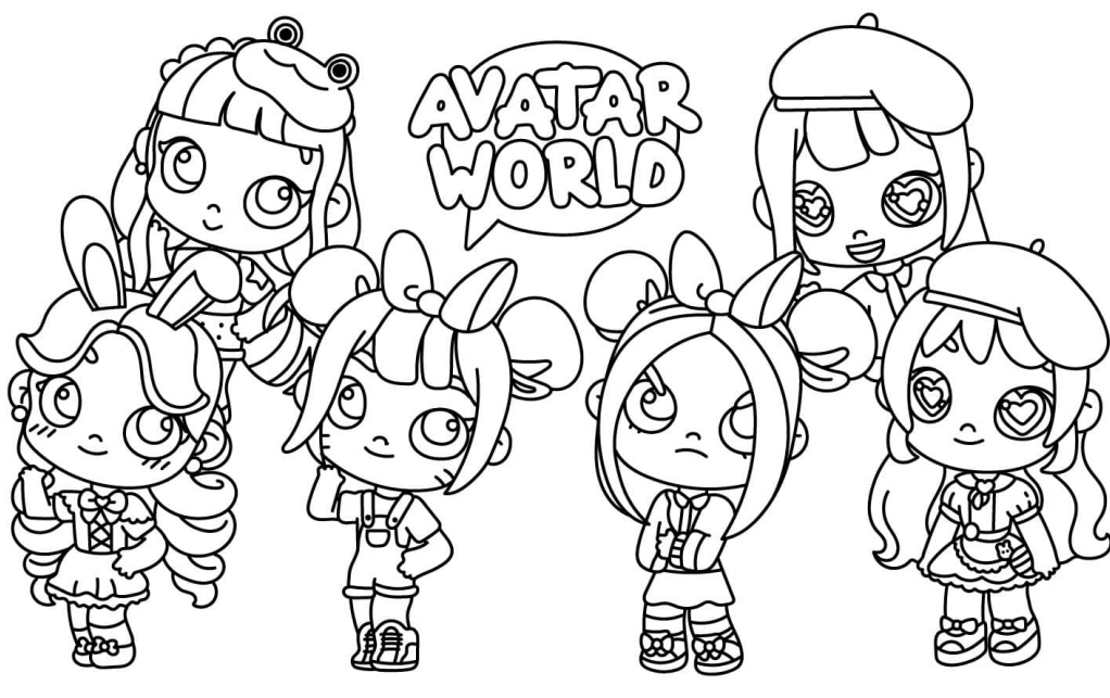 Descubra o Mundo Encantado de Avatar World para imprimir e colorir