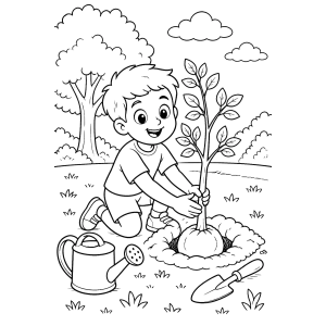 Desenhos de Dia da Árvore para colorir