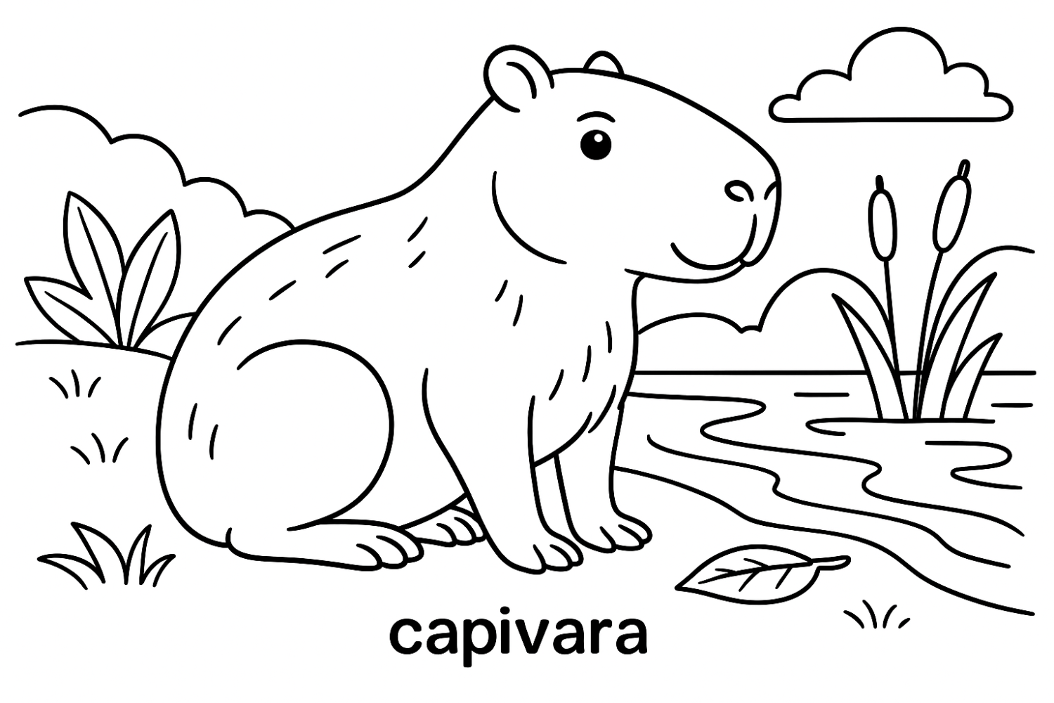 A Capivara Tranquila na Natureza