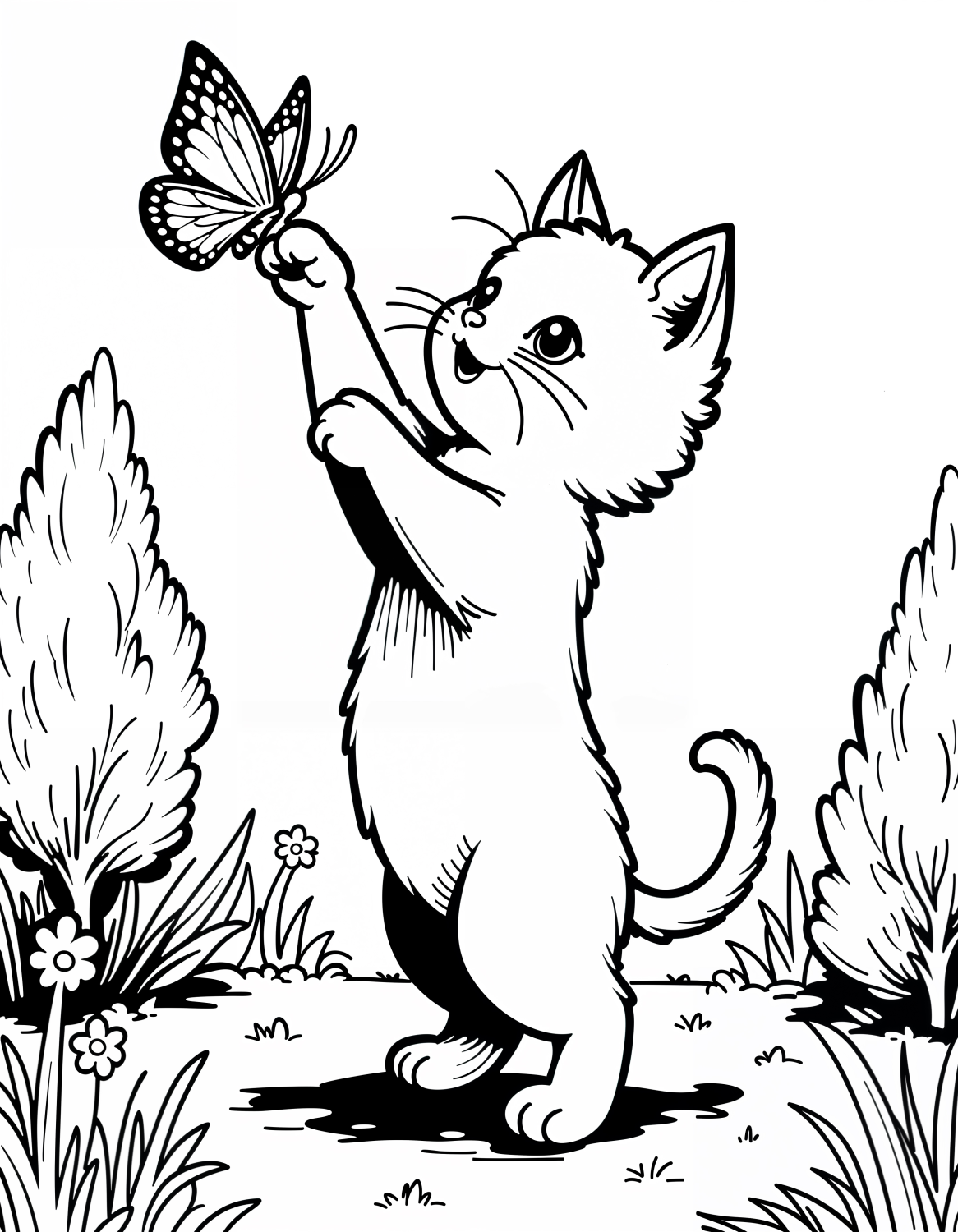 A Ternura do Gatinho com a Borboleta