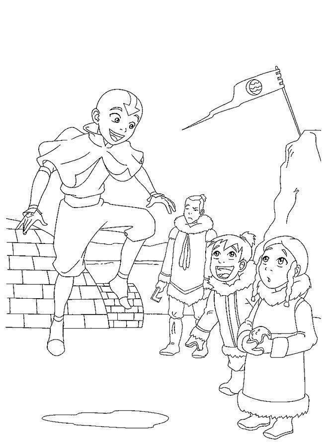 Aang e Amigos Explorando a Tribo da Água