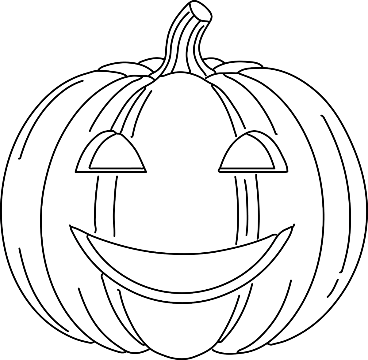 Desenho de Abóbora de Halloween clássica para imprimir e colorir