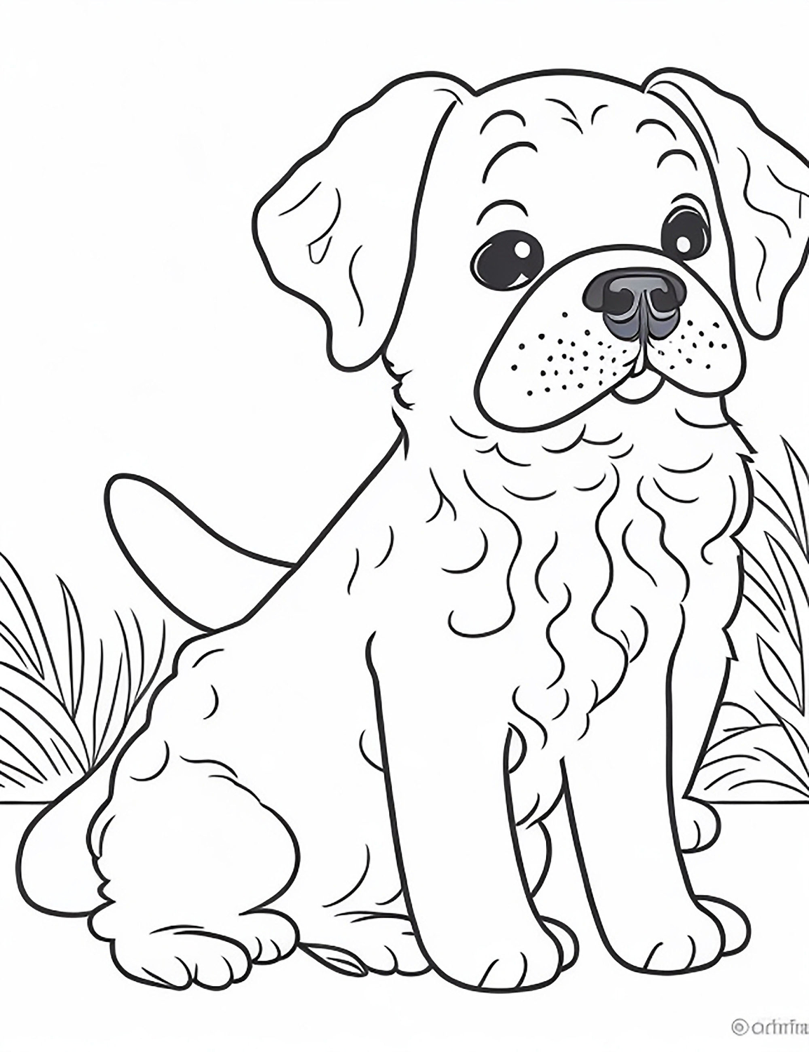 Adorável Cachorrinho para Colorir
