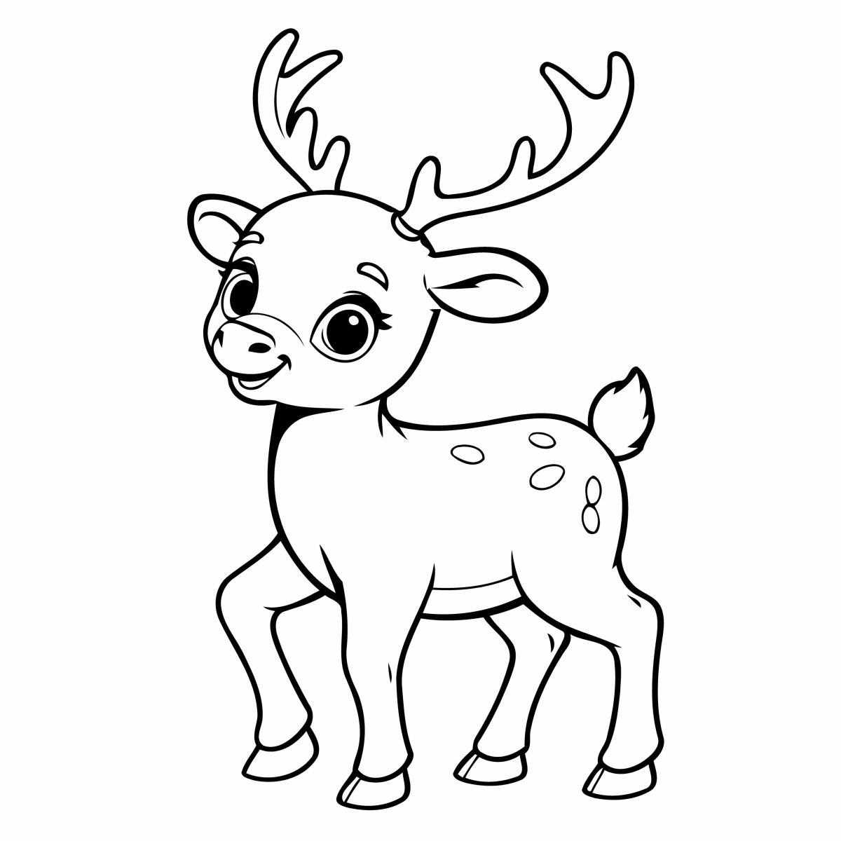Adorável Veado Pronto para Colorir