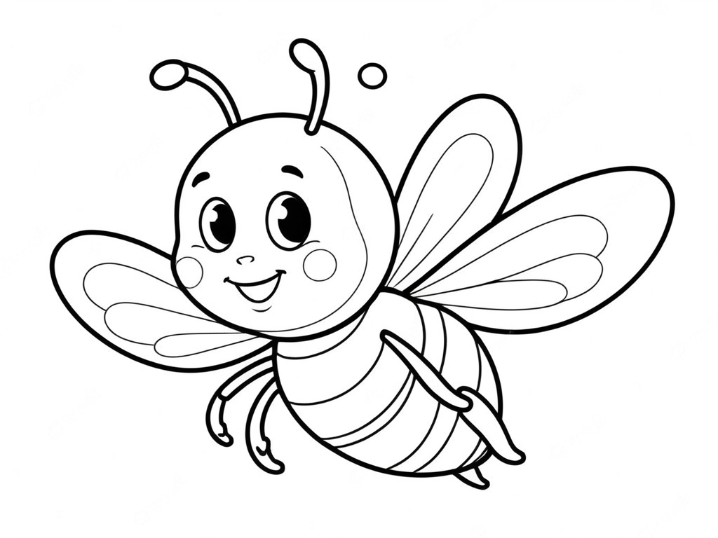 Alegre Abelhinha para Colorir