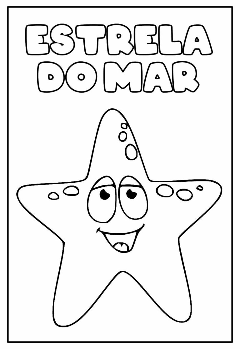 Alegre Estrela do Mar Pronta para Colorir