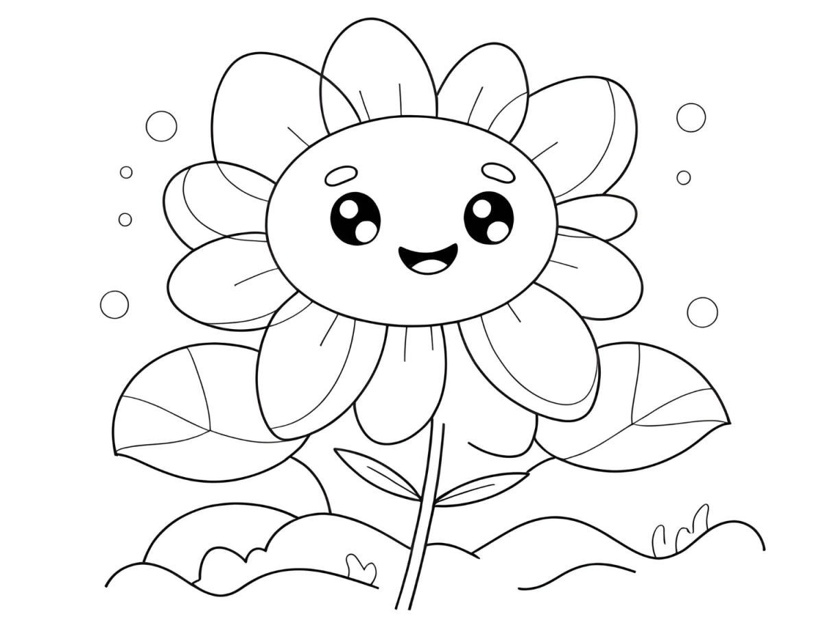 Alegre Girassol para Colorir