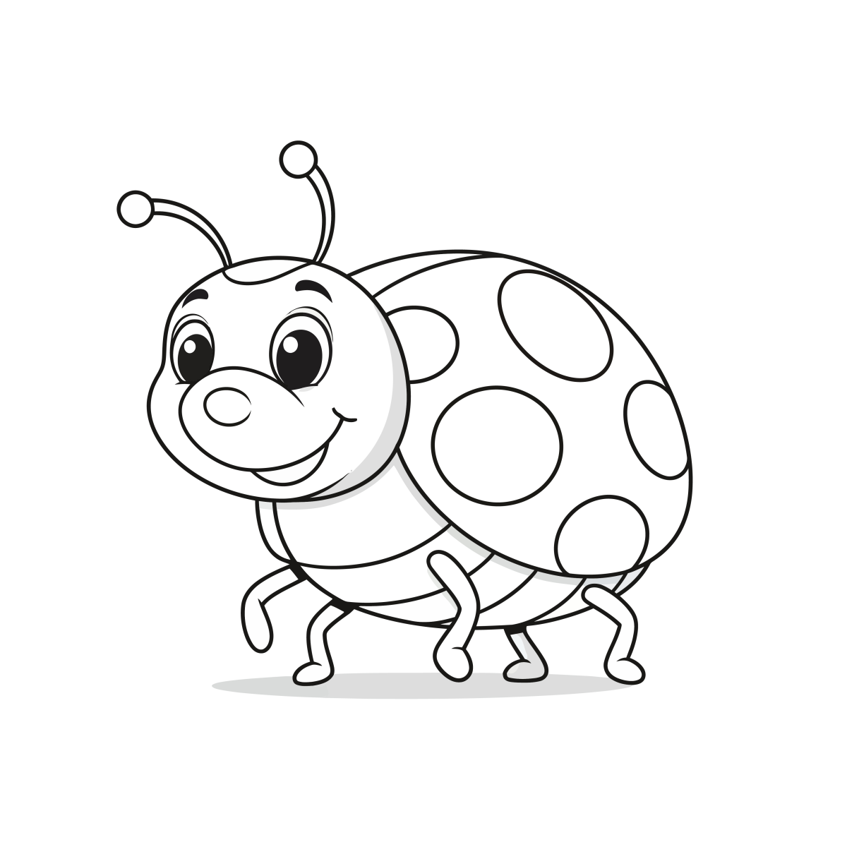 Alegre Joaninha para Colorir