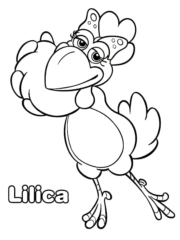 Alegre Lilica do Cocoricó Pronta para Colorir