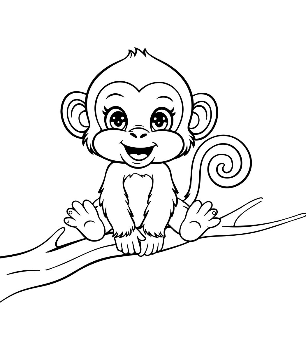 Alegre Macaquinho na Árvore