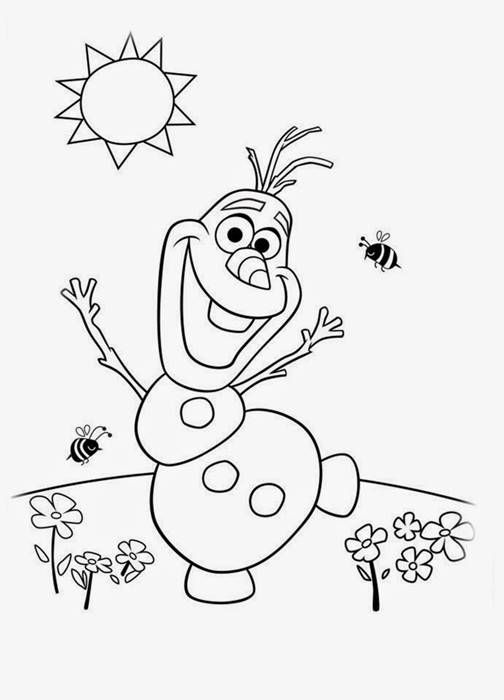 Alegre Olaf no Jardim Ensolarado