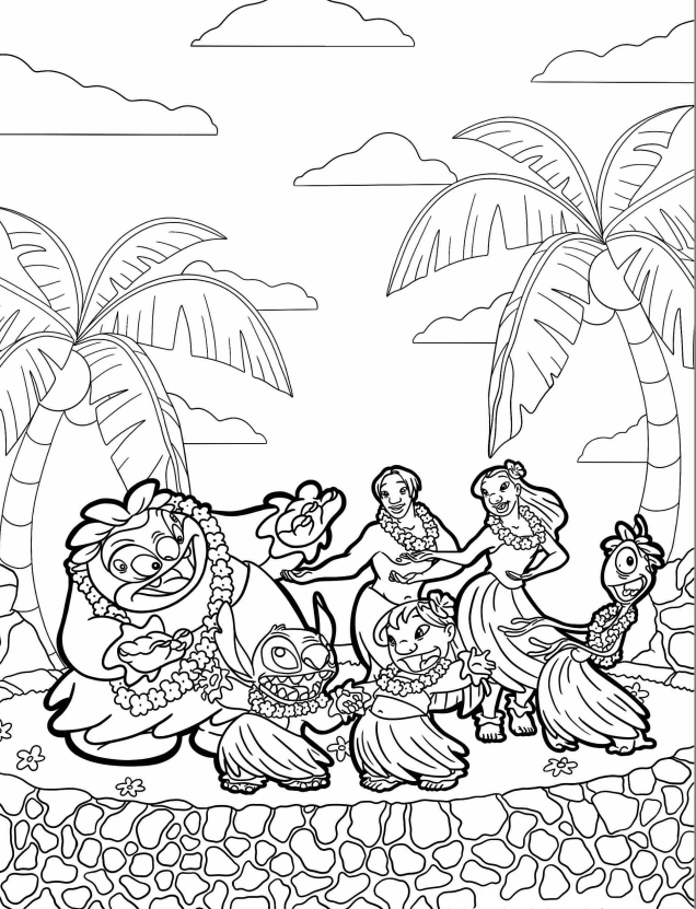 Aloha com Stitch e Amigos em Ação