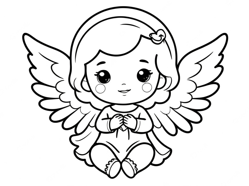Anjinho Encantador para Colorir