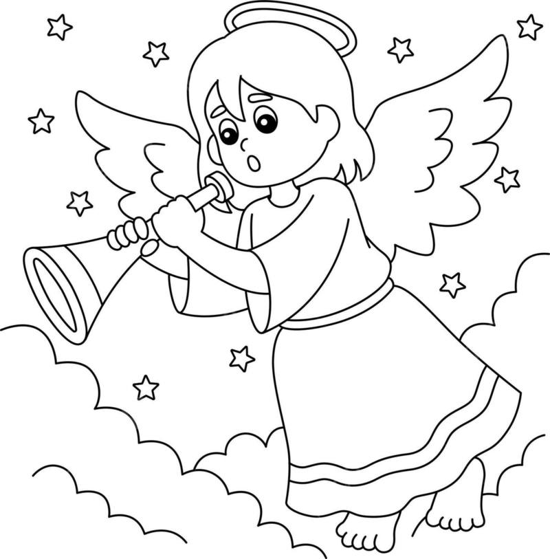 Anjo Celestial com Trombeta