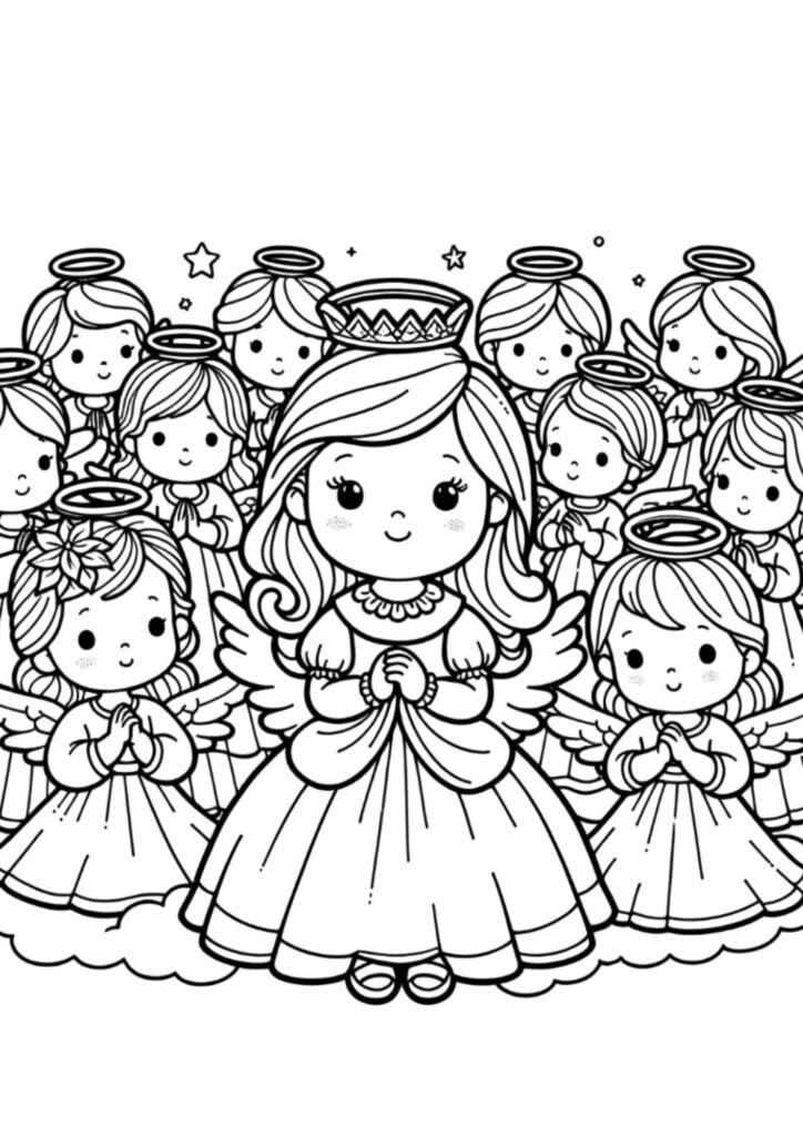 Anjos Encantadores para Colorir
