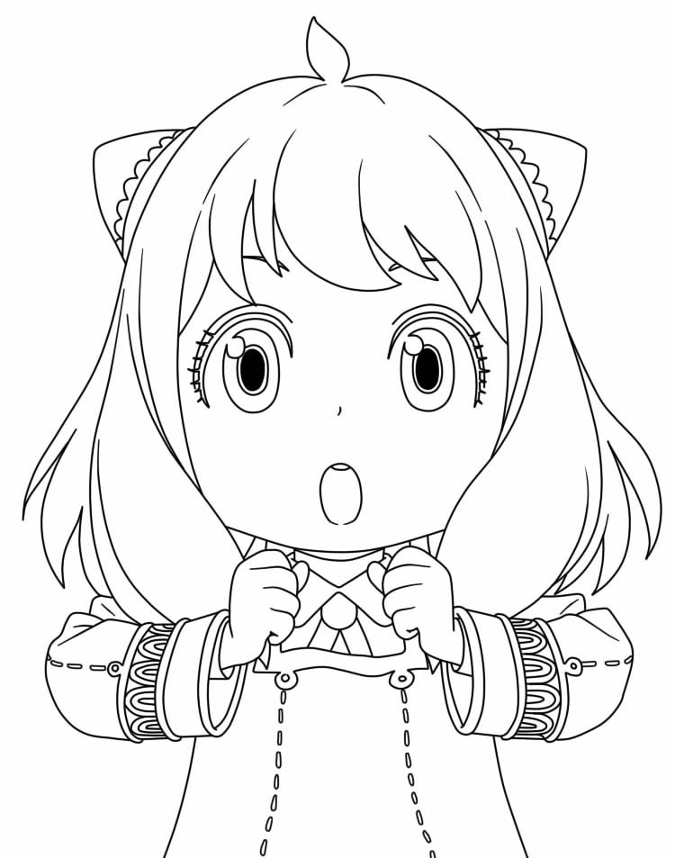 Anya Forger Pronta para Colorir