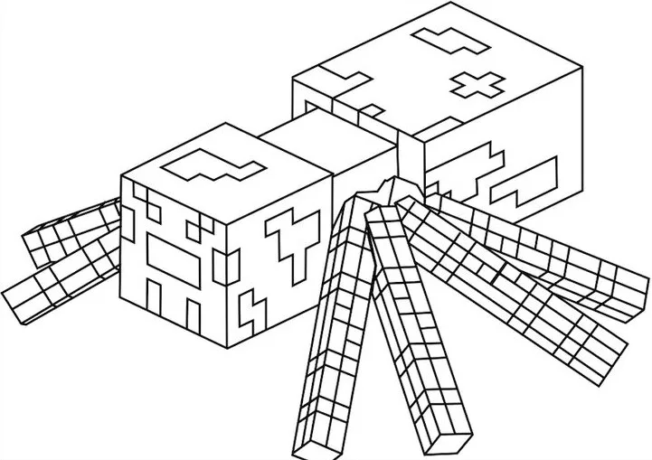Desenho de Aranha do Minecraft para imprimir e colorir