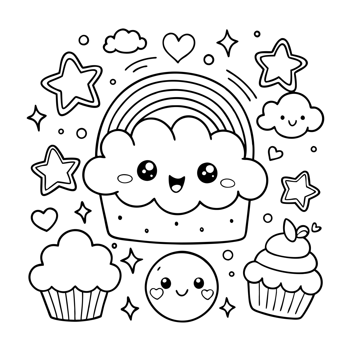 Arco-Íris Kawaii e Seus Amigos Encantados
