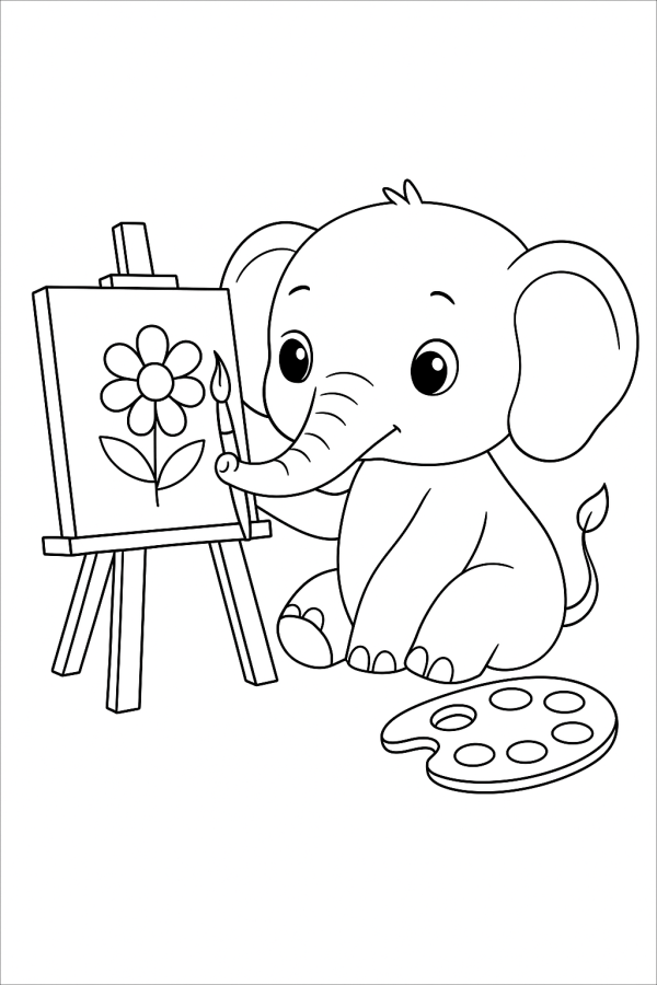 Arte Elefantina: O Pequeno Pintor