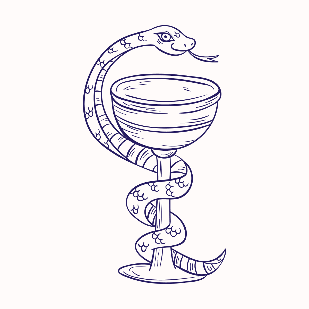 Arte Elegante do Caduceu com Cobra