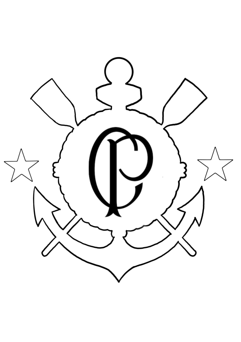 Arte do Emblema Corinthians para Colorir