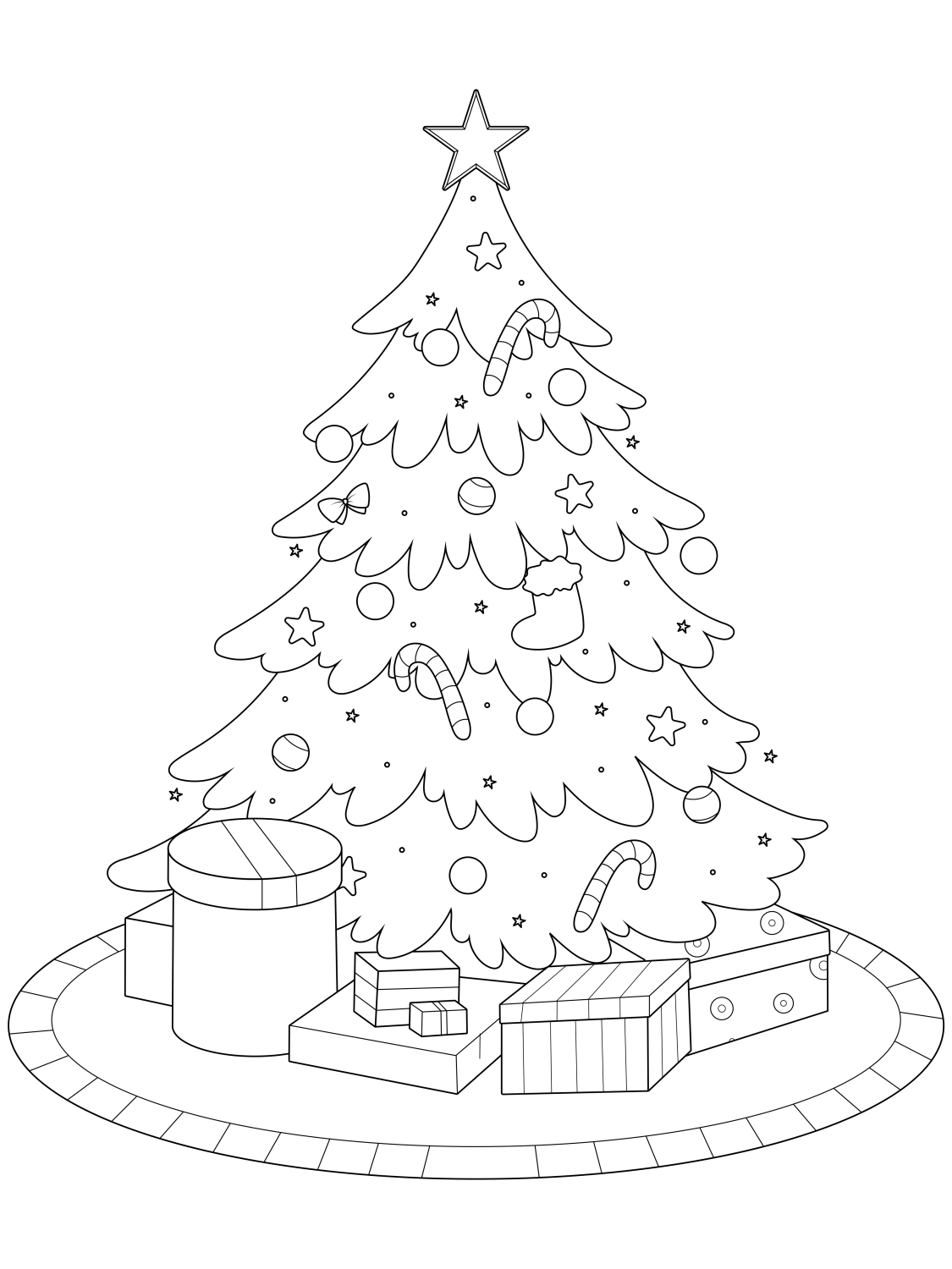 Árvore de Natal Encantada para Colorir