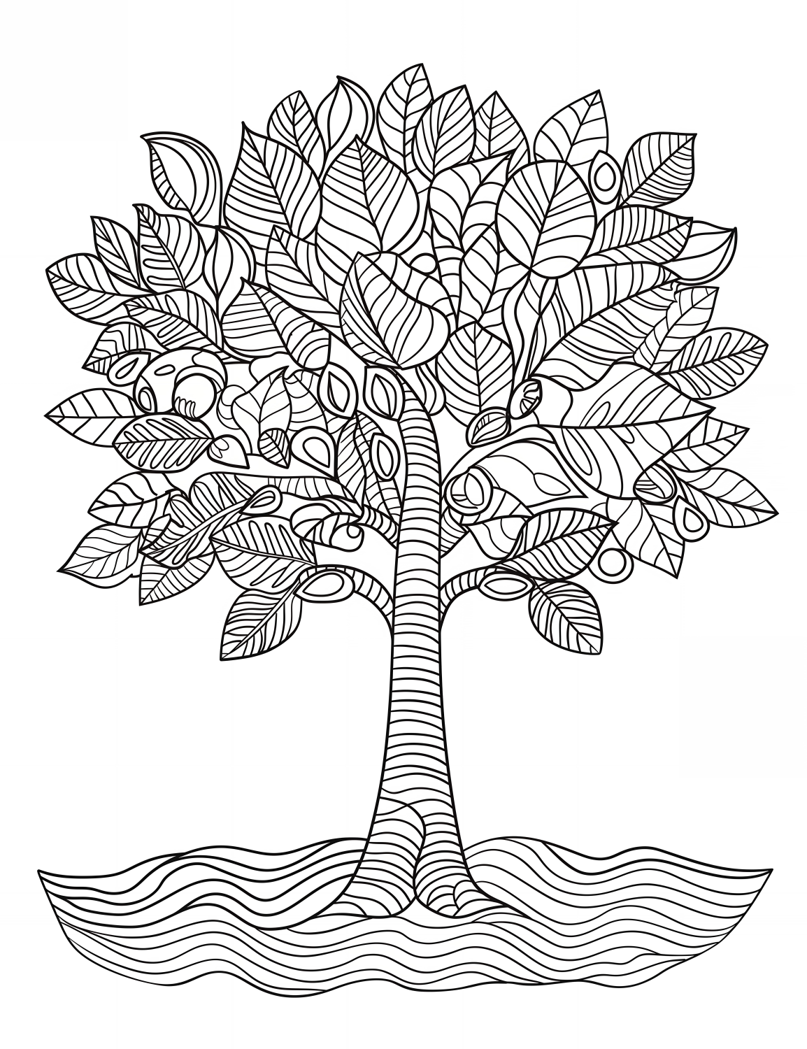 Árvore de Serenidade para Colorir