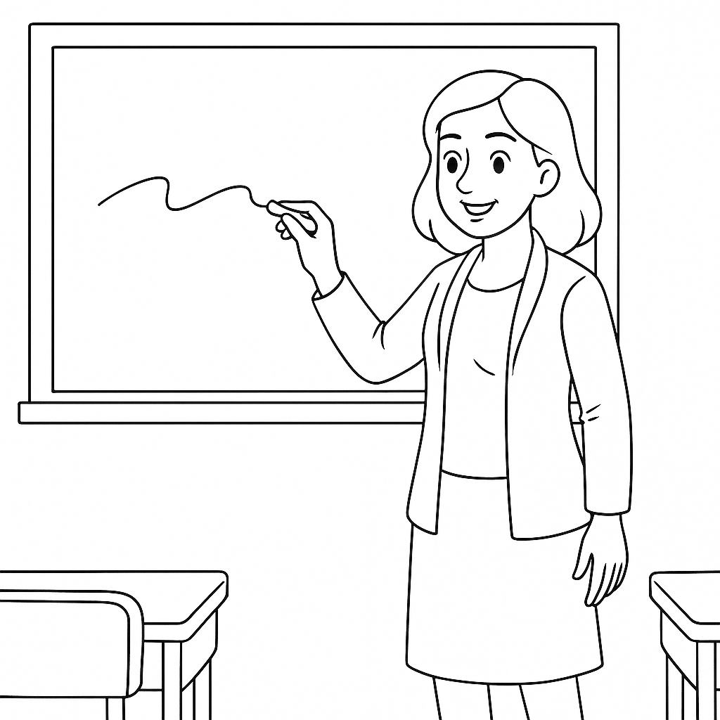 Aula Criativa: Professora no Quadro