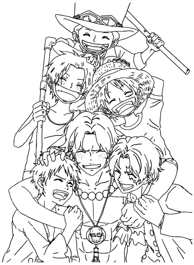 Aventura Colorida com Luffy e Amigos