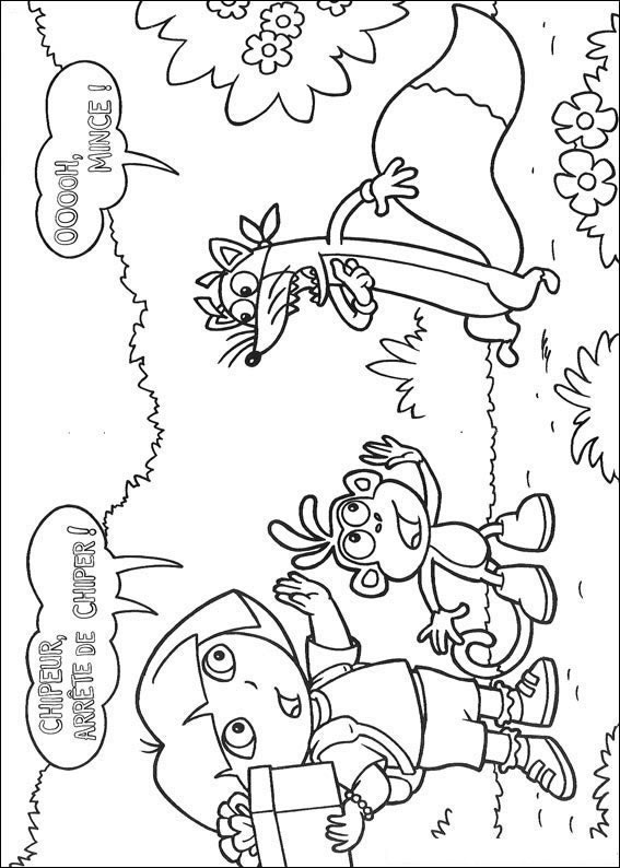 Aventura de Colorir com Dora, Botas e Raposo