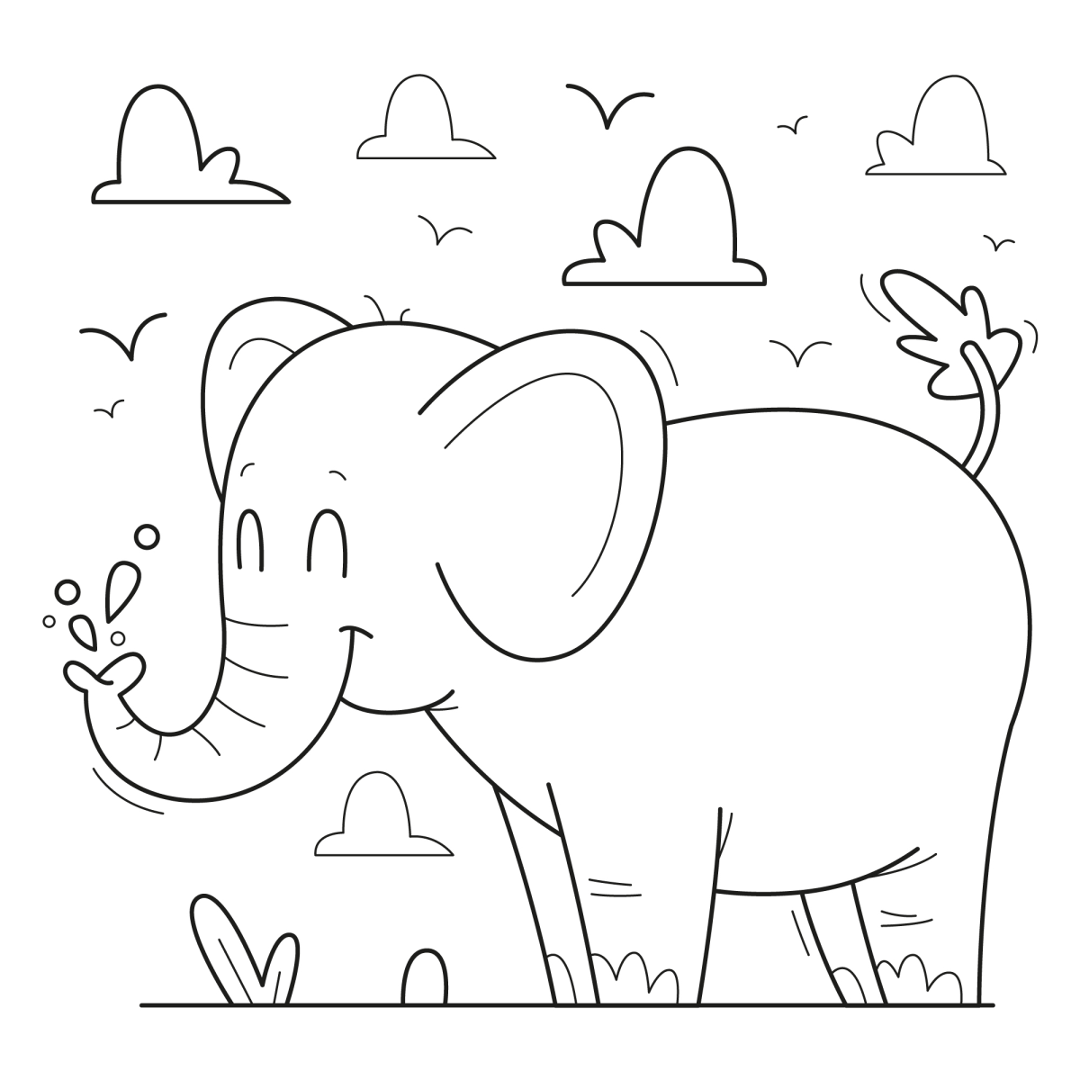 Aventura de Colorir com o Elefante Alegre