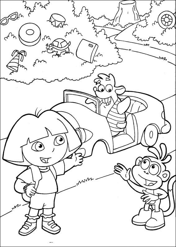 Aventura com Dora e Botas ao Lado do Caminho