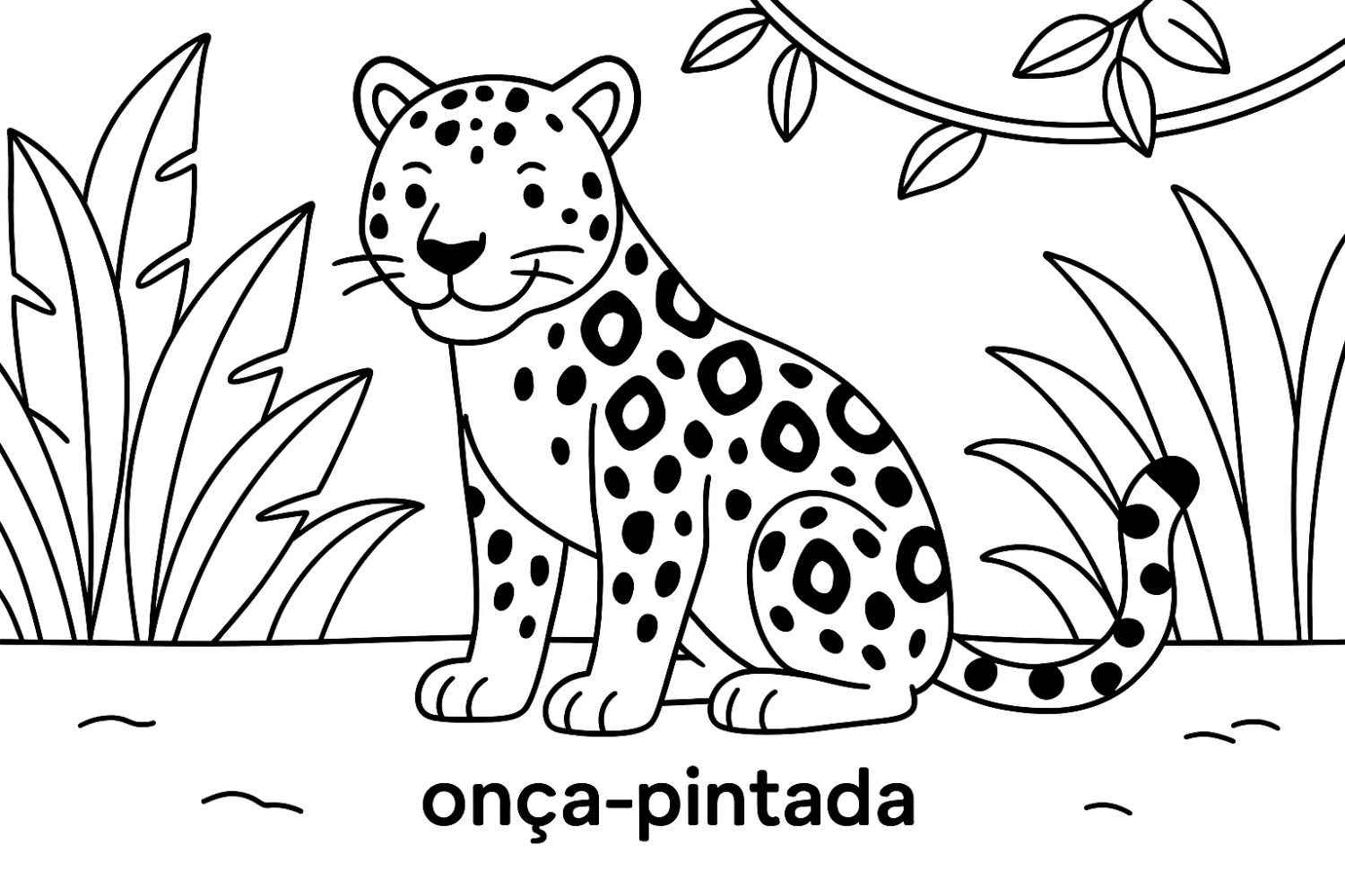 Aventura da Onça-Pintada para Colorir