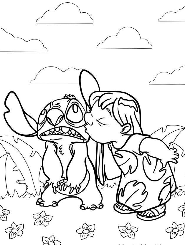 Aventura de Lilo beijando Stitch