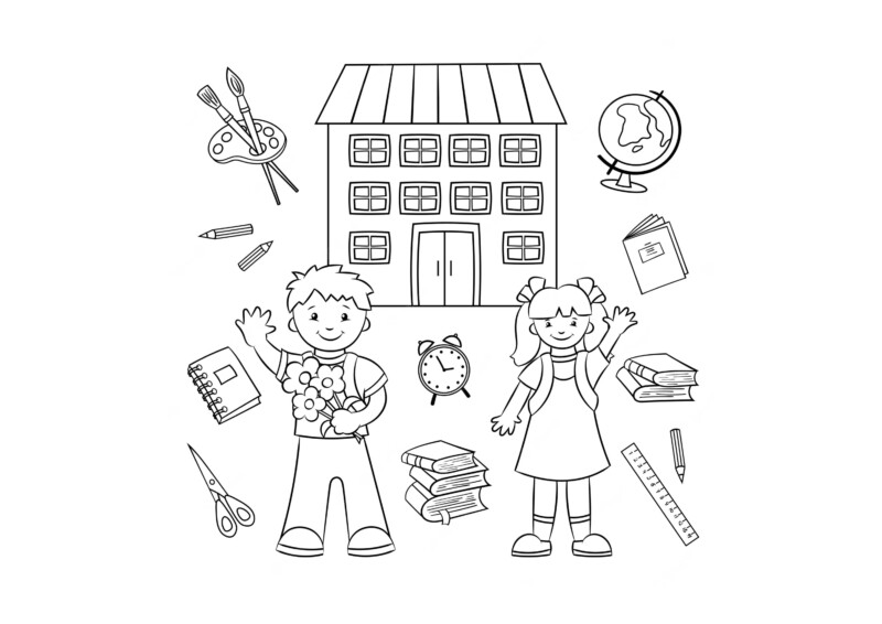 Dia de Aventura na Escola: Prontos para Colorir!