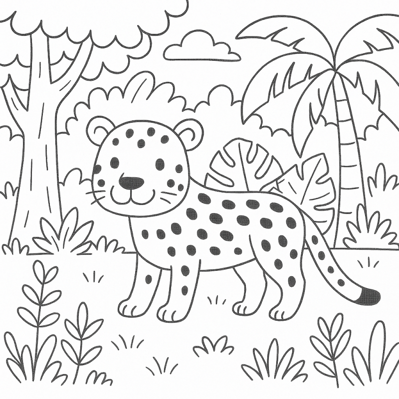 Aventura Fofa na Floresta do Filhote de Leopardo