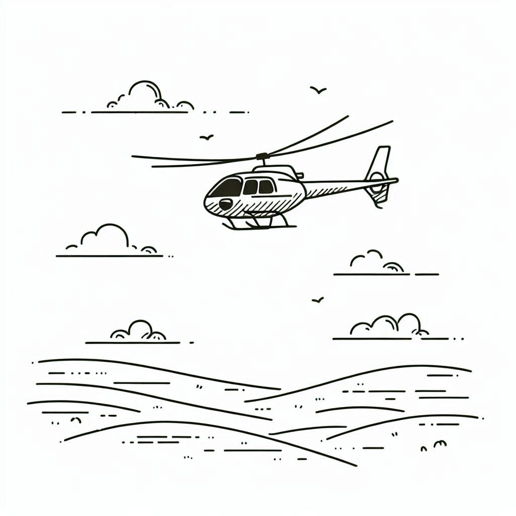 Aventura no Céu: Voe com o Helicóptero Desenho