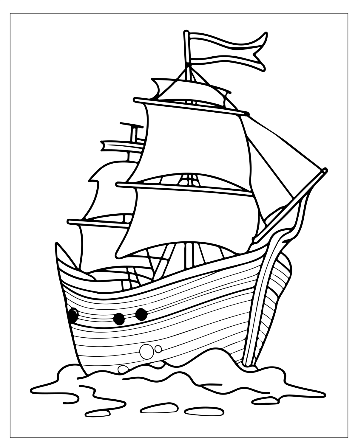 Aventura no Navio Pirata: Pronto para Colorir!