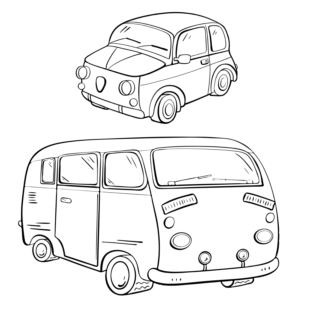 Aventura Sobre Rodas: Carros Clássicos para Colorir