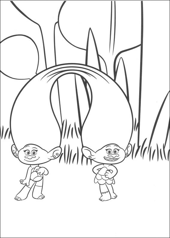 Aventure-se com os Trolls para Colorir