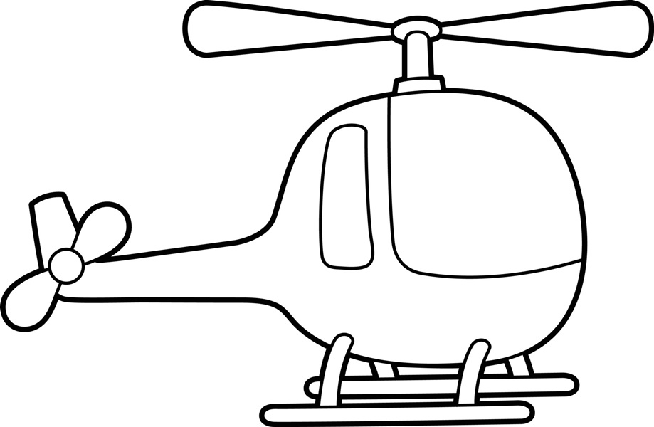 Aventura Voadora: Helicóptero Pronto para Colorir