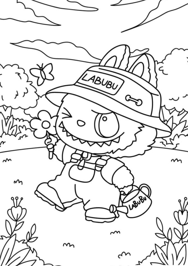 Aventuras Coloridas de Labubu no Jardim
