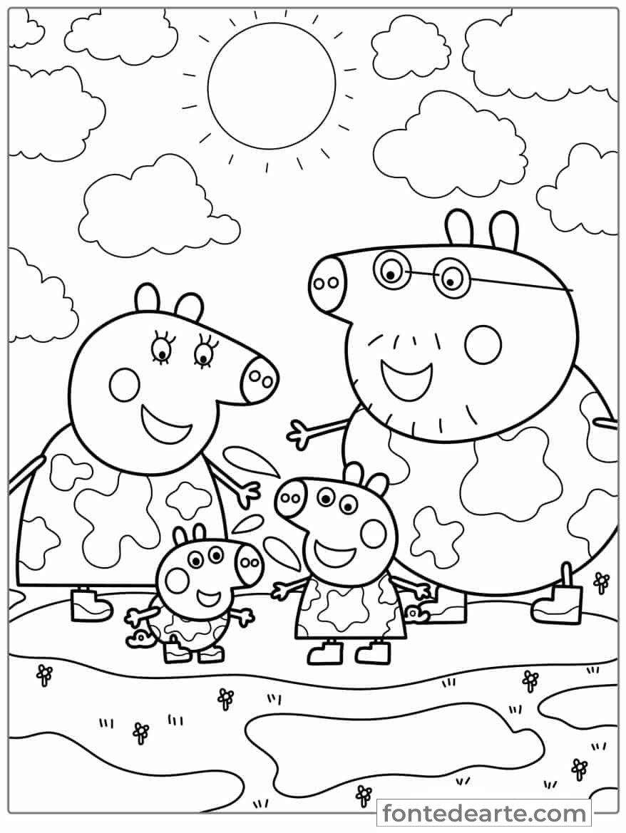 Aventuras Coloridas com a Família Pig