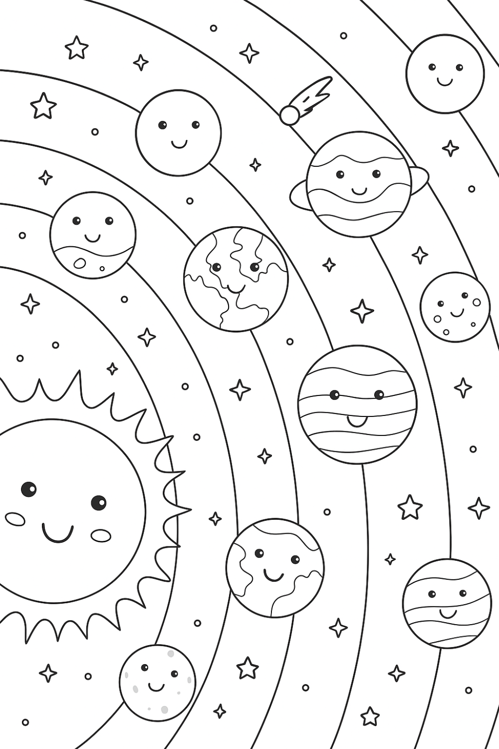 Aventuras Cósmicas: Colorir o Sistema Solar