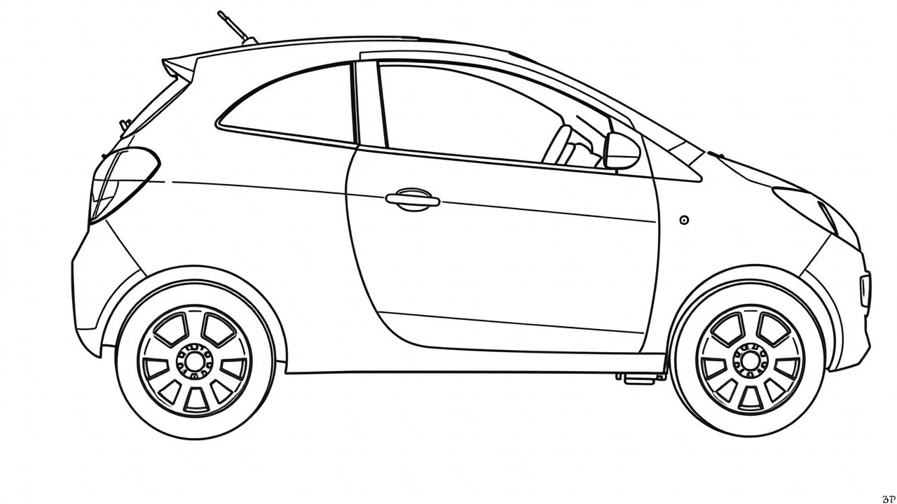 Aventuras em Quatro Rodas: Carro para Colorir