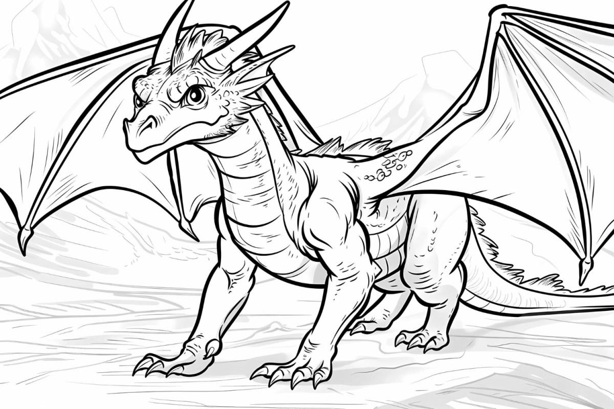 Aventure-se Colorindo um Dragão Majestoso
