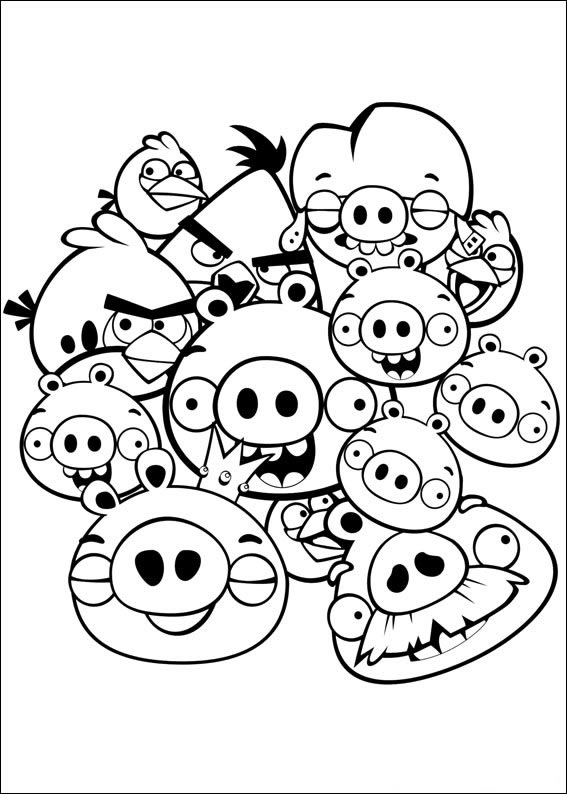Aventureiros de Angry Birds Prontos para Colorir