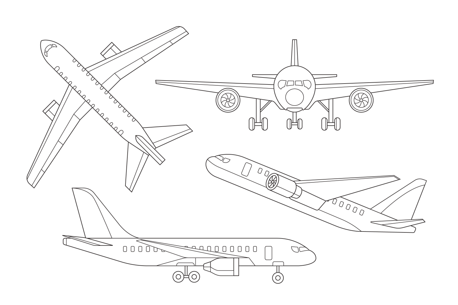 Aviões em Perspectiva: Prepare-se para Colorir!