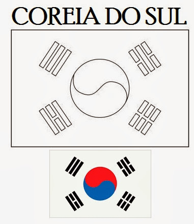 Colorindo a Bandeira da Coreia do Sul